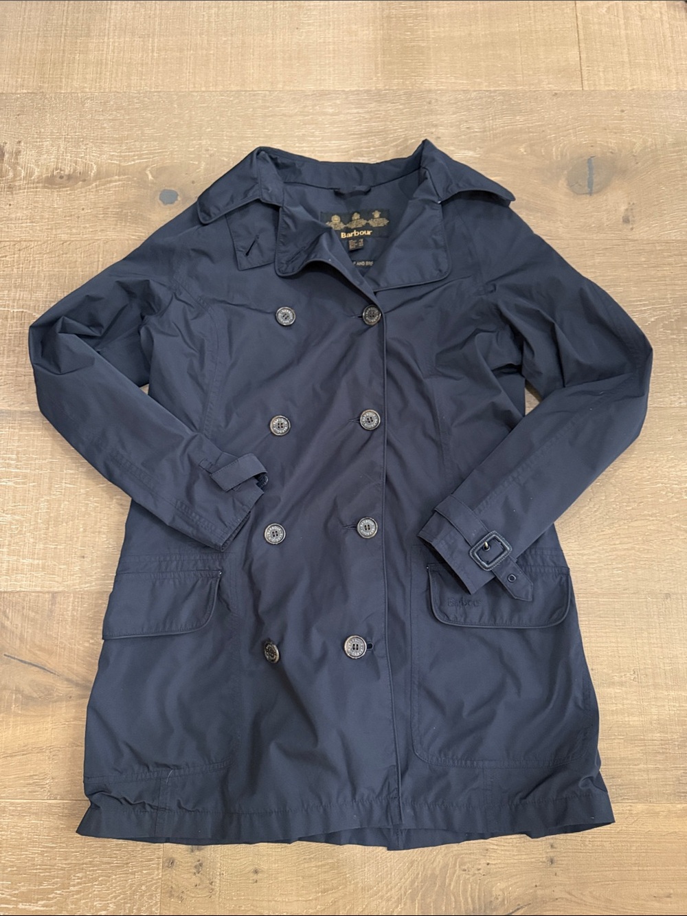 Barbour Featherweight Valerie Rain jacket navy size 8. Waterproof